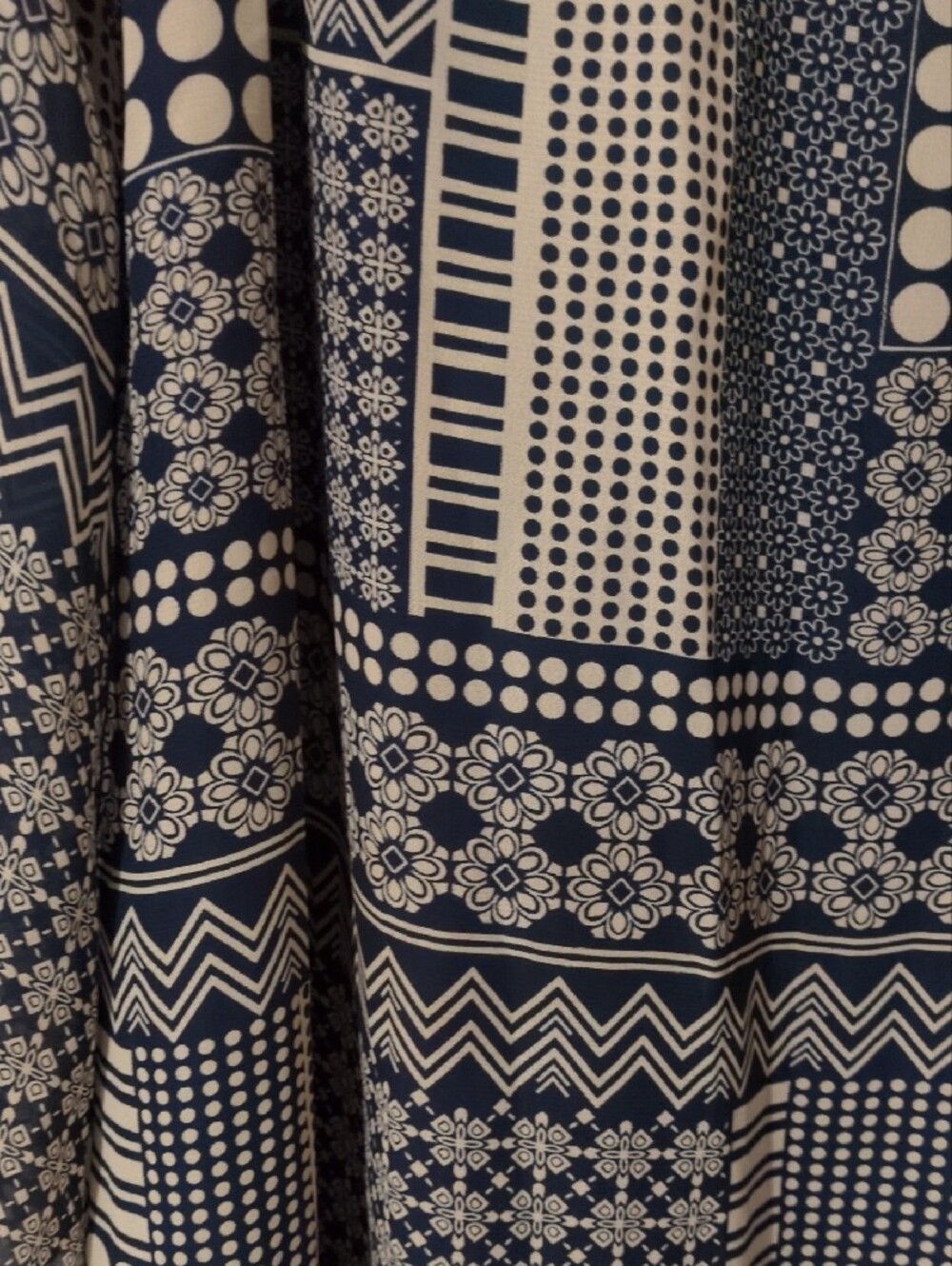Tribal Navy and White Geometric Print Tunic - Picture 2 of 12